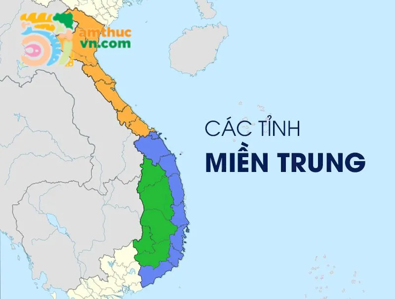 Vị trí địa lý là một trong những yếu tố ảnh hưởng đến ẩm thực miền Trung