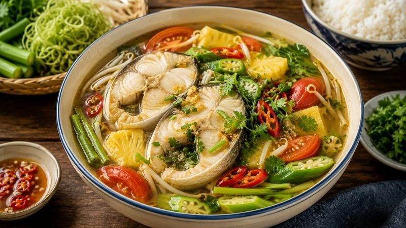 Canh chua cá với vị chua thanh, giải ngán hiệu quả