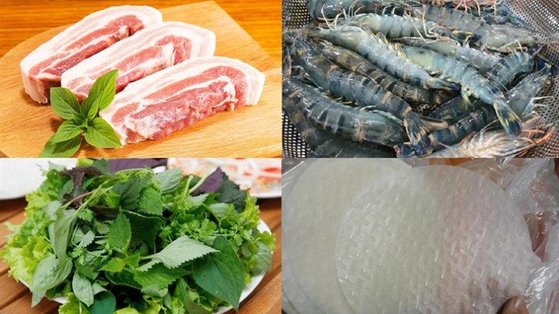 Chuẩn bị nguyên liệu làm gỏi cuốn